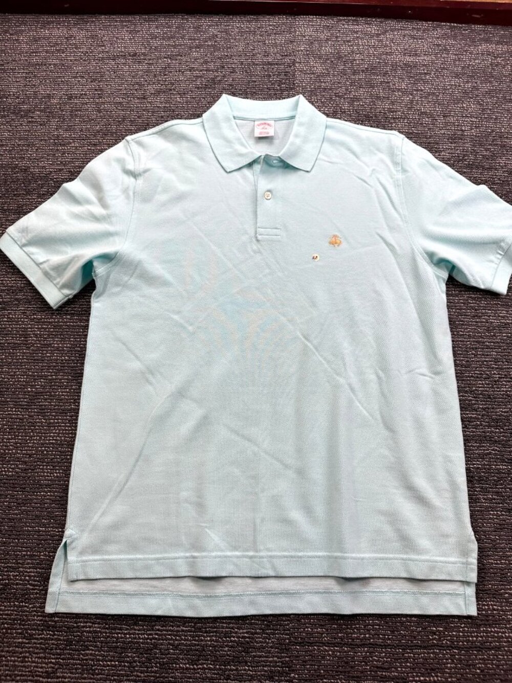 Brooks Brothers 346 Mens M Light Blue Pique Cotton Polo Shirt Original Fit